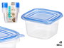 Leknes Set de 8 Boîtes de Conservation Carrées 880 ml - 14.5x14.5x8.5 cm (Set de 8)