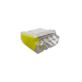 Connecteur rapide 4 voies 450 V 24 A thermoplastique transparent/jaune