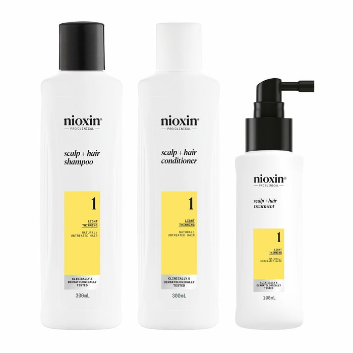 Nioxin Système 1 - Kit de traitement pour cheveux naturels légèrement clairsemés (3 unités)