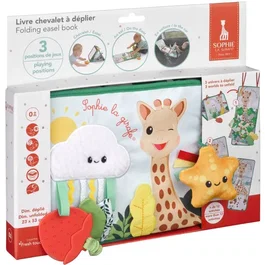 Sophie La Girafe - Livre d'éveil et chevalet à déplier - 3 positions de jeu avec miroir et activités sensorielles pour bébé
