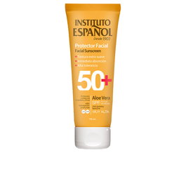 Instituto Español Crème Solaire Visage Aloe Vera SPF 50+ 75 ml Tube - Protection Maximale Anti-UVA/UVB Texture Légère Résistante à l'Eau