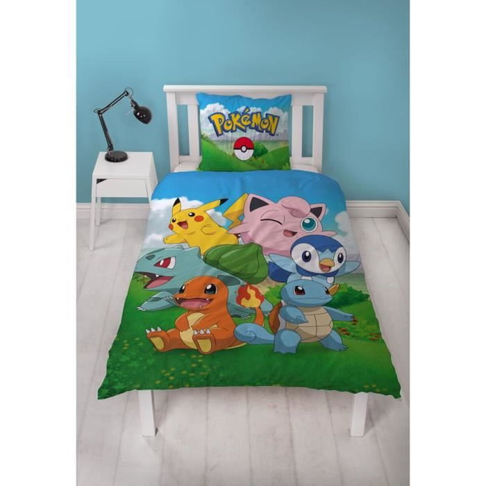 Pokémon Parure de lit Pikachu et ses amis - Bleu