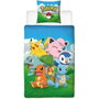 Pokémon Parure de lit Pikachu et ses amis - Bleu