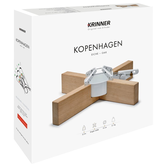 Krinner Kopenhagen White support de sapin de Noël 2,5 m / 12 cm blanc et marron