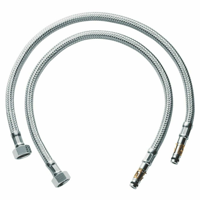Grohe Flexible d'alimentation annelé 45484000 (Paire de 2) en métal argenté