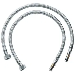GROHE 45484000 - Paire de flexibles d'alimentation annelés métal pour robinet - Pièce de rechange originale avec garantie 5 ans