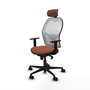 Piqueras y Crespo Chaise de Bureau avec Appui-tête 1D036N2 Blanc et Marron