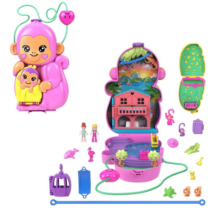 Polly Pocket Coffret Sac à Main Maman Singe et Son Bébé Polly Pocket Coffret Sac à Main Maman Singe et Son Bébé