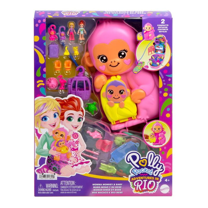 Polly Pocket Coffret Sac à Main Maman Singe et Son Bébé Polly Pocket Coffret Sac à Main Maman Singe et Son Bébé