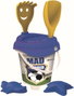 Jouet de plage - Château avec tamis, pelle, râteau et 2 moules - Kit de construction pour sable - Seau 18 cm - Coloris multicolore