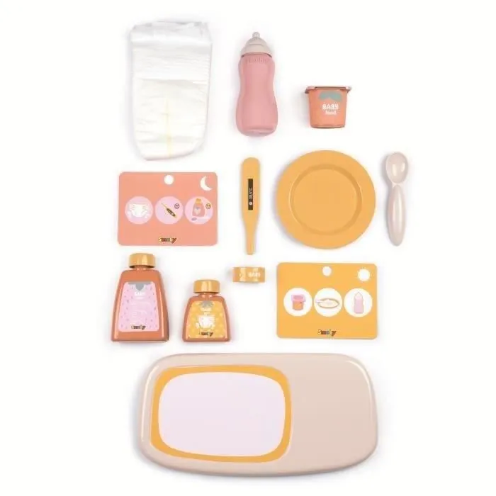 Smoby - Coffret Vanity Baby Nurse pour poupon, 13 accessoires - Jeu d'imitation dès 3 ans, fabrication française