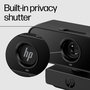 HP Webcam 430 - Caméra Web Full HD avec Champ de Vision 85°, Double Microphone Antibruit, Rotation 360°, Compatible Teams, Zoom, Chromebook