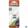 Taille-crayon Molin Argenté Métal 2 Pièces (12 Unités)