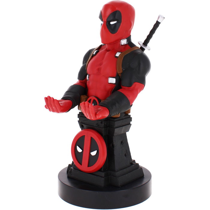 EXQUISITE GAMING Support Chargeur Figurine Cable Guy Deadpool Marvel 21 cm - Compatible PS5 DualSense, Xbox Series, iPhone