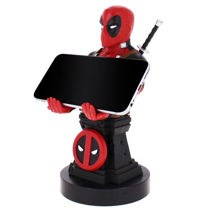 EXQUISITE GAMING Support Chargeur Figurine Cable Guy Deadpool Marvel 21 cm - Compatible PS5 DualSense, Xbox Series, iPhone
