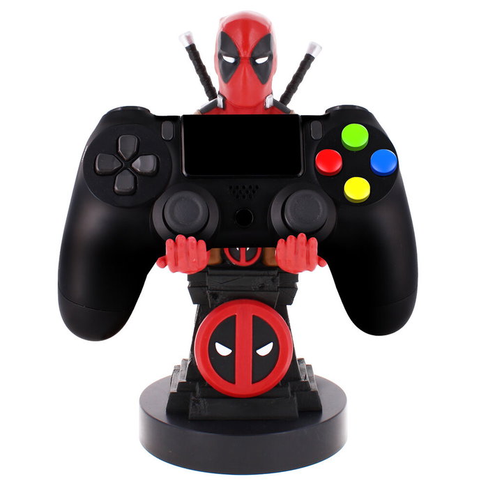EXQUISITE GAMING Support Chargeur Figurine Cable Guy Deadpool Marvel 21 cm - Compatible PS5 DualSense, Xbox Series, iPhone
