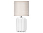 Giftdecor Lampe de table rayée blanche 13x27x13 cm en céramique, métal, plastique et tissu (Set de 12)