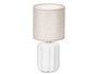 Giftdecor Lampe de table rayée blanche 13x27x13 cm en céramique, métal, plastique et tissu (Set de 12)