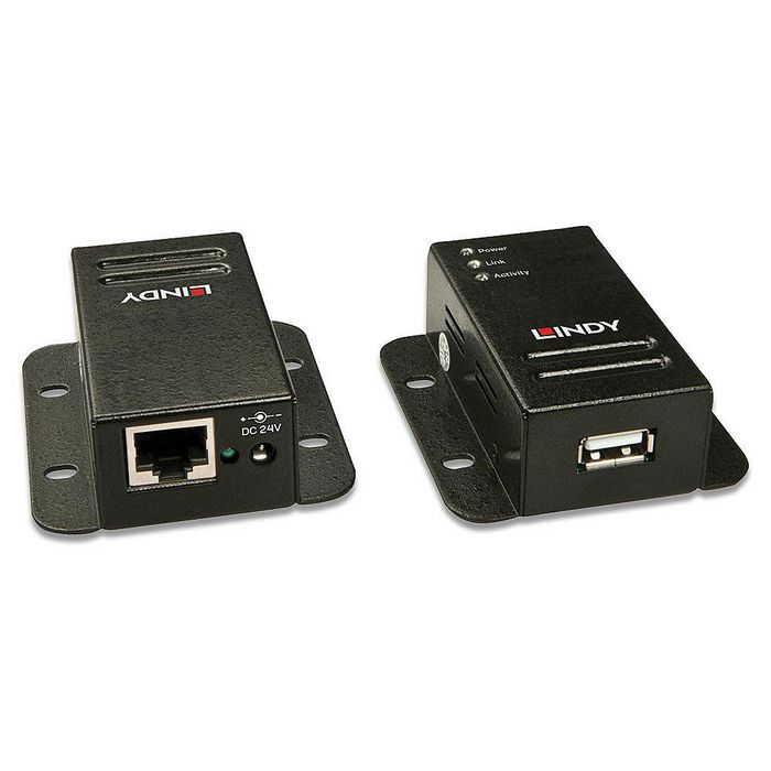 Lindy Extender USB 2.0 avec technologie Power over Cable - Extension USB jusqu'à 50 m via câble réseau Cat.5/5e/6