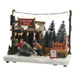 Lumineo Village de Noël Lumineux avec LED 3xAA 18x10,5x14,2cm pour Intérieur