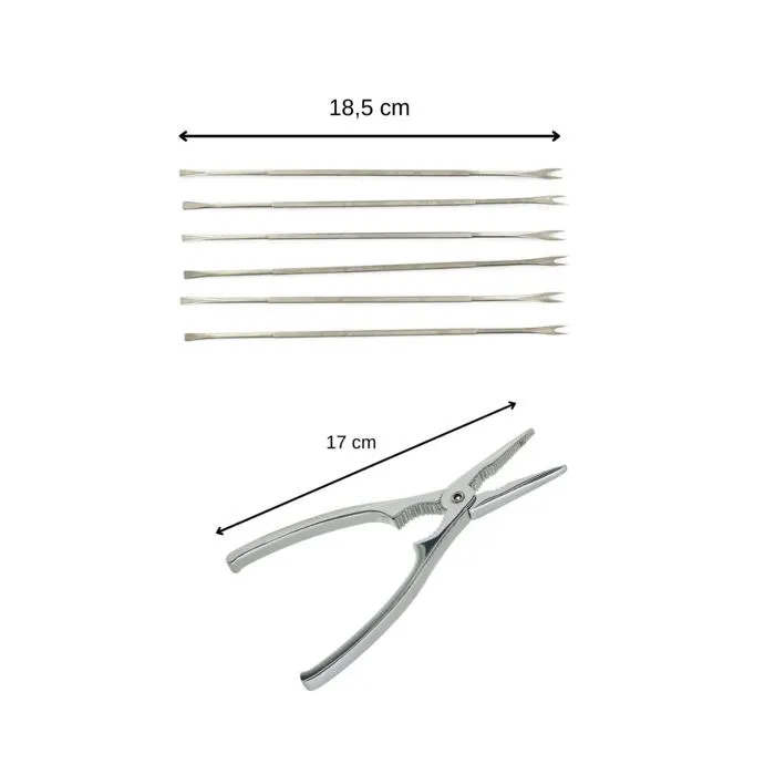 FACKELMANN Ensemble de 2 ustensiles de cuisine pour crabes et homards - Pince à homard et 6 curettes à crustacés