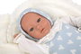 Muñecas Arias Reborn Arias - Poupée Reborn Ian 40 cm bleue avec couverture - Langue espagnol