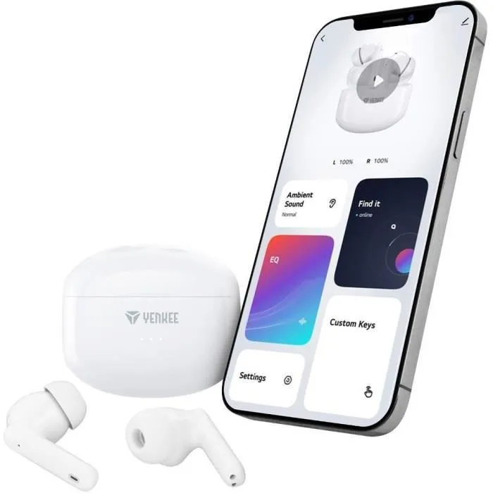 Yenkee HARMON YHP 08BT ANC - Écouteurs intra-auriculaires sans fil Bluetooth 5.3, réduction active du bruit (ANC), commandes tactiles, chipset JL7006A8, 4 g Yenkee HARMON YHP 08BT ANC - Écouteurs intra-auriculaires sans fil Bluetooth 5.3, réduction active du bruit (ANC), commandes tactiles, chipset JL7006A8, 4 g