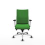 Piqueras Y Crespo Chaise de bureau Albacete, mécanisme synchrone, tissu Vert, base aluminium