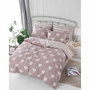BigBuy Home Parure de couette King size Rose poussiéreuse et blanc, 3 pièces