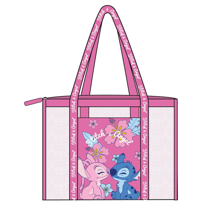 DISNEY - Sac de plage grillagé Angel & Stitch - 41 x 39 x 19 cm DISNEY - Sac de plage grillagé Angel & Stitch - 41 x 39 x 19 cm