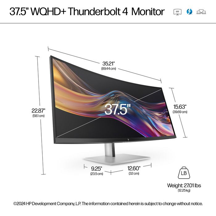 HP Series 7 Pro 37,5 pouces WQHD+ Thunderbolt 4 - Noir