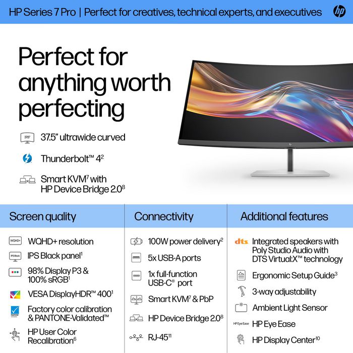 HP Series 7 Pro 37,5 pouces WQHD+ Thunderbolt 4 - Noir