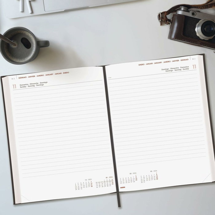 Agenda Finocam DYNAMIC MILANO Noir 21 x 27 cm 2026 Agenda Finocam DYNAMIC MILANO Noir 21 x 27 cm 2026