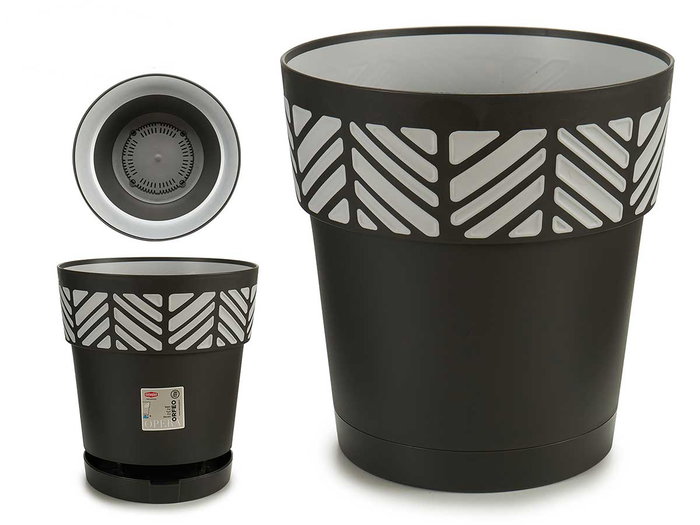 Stefanplast Maceta Orfeo Plastique 25 cm Anthracite Gris avec Réservoir d'Eau 7,5 L (Set de 6) Stefanplast Maceta Orfeo Plastique 25 cm Anthracite Gris avec Réservoir d'Eau 7,5 L (Set de 6)