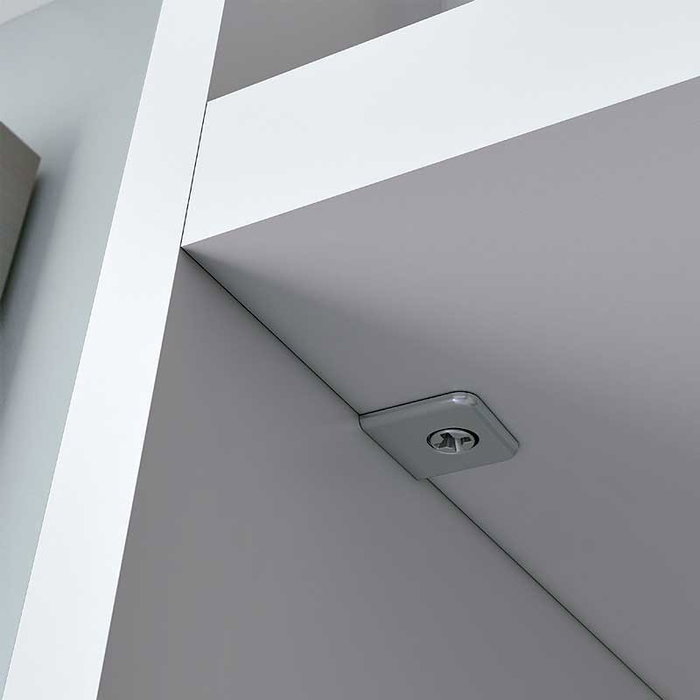 ITALIANA FERRAMENTA Lot de 2 Supports d'étagère Excentrique pour Épaisseur 19mm, Finition Zinguée, Système de Fixation pour Meubles, Facile à Monter