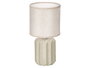 Giftdecor Lampe de Table Rayures Beige 13x19x13 cm Céramique Plastique Métal Tissu (Set de 12)
