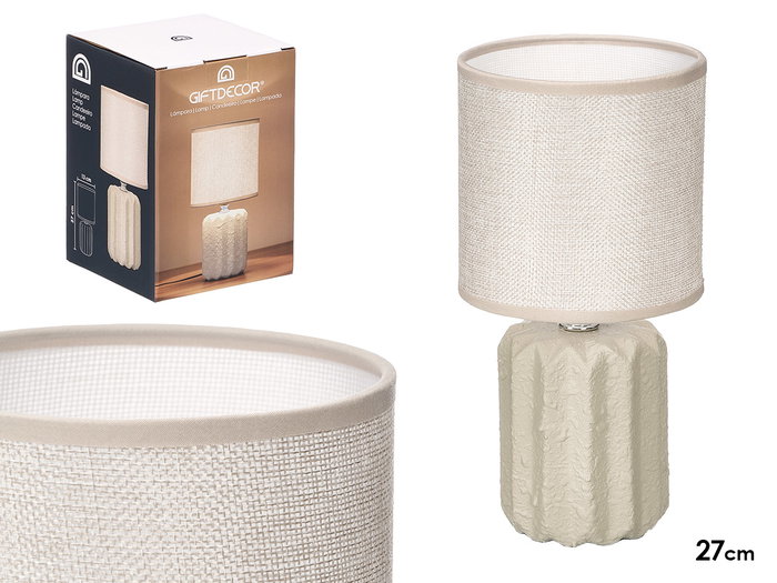 Giftdecor Lampe de Table Rayures Beige 13x19x13 cm Céramique Plastique Métal Tissu (Set de 12) Giftdecor Lampe de Table Rayures Beige 13x19x13 cm Céramique Plastique Métal Tissu (Set de 12)