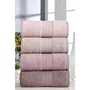 Serviettes de bain - Ensemble de 4 serviettes à main en coton 100% - 50 x 85 cm - Couleur poudre - Très absorbantes