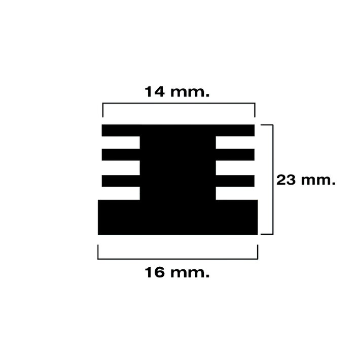 MAURER Embouts de protection intérieurs carrés 16x16 mm noir (Lot de 4)