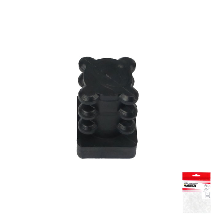 MAURER Embouts de protection intérieurs carrés 16x16 mm noir (Lot de 4)