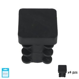 MAURER Embouts de protection intérieurs carrés 16x16 mm noir (Lot de 4)