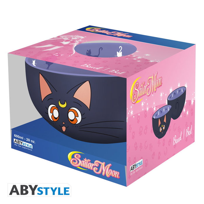 ABYstyle Bowl Luna Sailor Moon 600 ml en Grès - Officiel Licencié, Compatible Micro-ondes et Lave-vaisselle