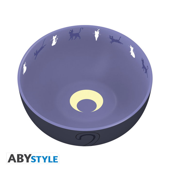 ABYstyle Bowl Luna Sailor Moon 600 ml en Grès - Officiel Licencié, Compatible Micro-ondes et Lave-vaisselle