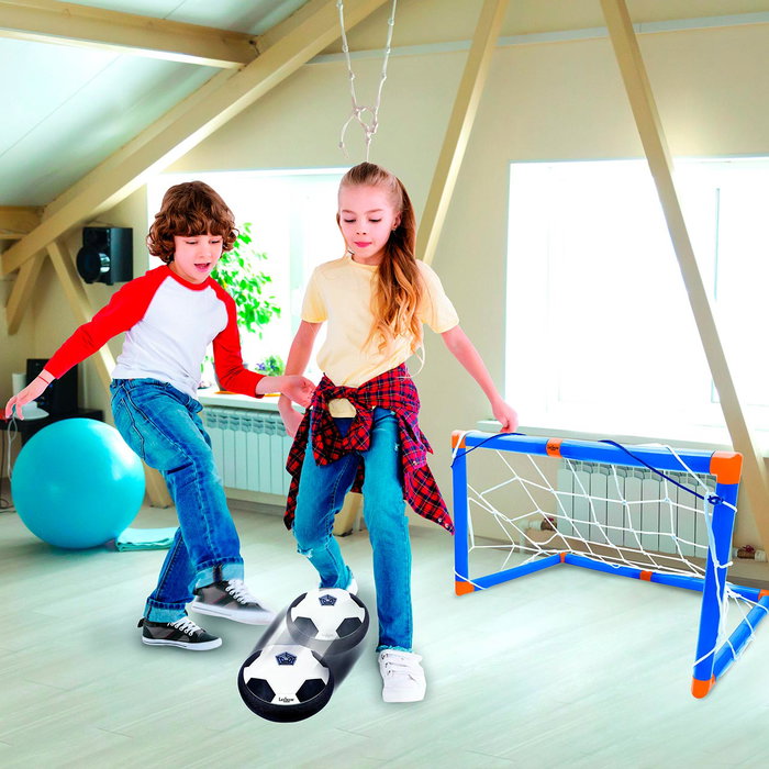 Lexibook JG981 Disque de football aéroglisseur, balon et 2 buts inclus - Jouet d'intérieur et d'extérieur pour enfants 3 ans et plus
