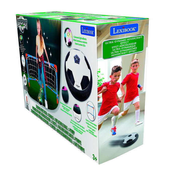Lexibook JG981 Disque de football aéroglisseur, balon et 2 buts inclus - Jouet d'intérieur et d'extérieur pour enfants 3 ans et plus