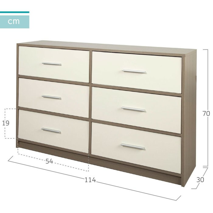 Max Home Commode Blanc Gris Moderne