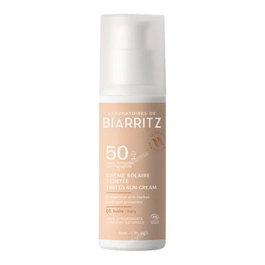 BIARRITZ Crème Visage Teintée Ivoire SPF50 50ml Protection Solaire Haute Anti-Âge Hydratante