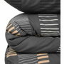 BigBuy Home Parure de couette King size Anthracite, Or et Blanc