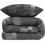 BigBuy Home Parure de couette King size Anthracite, Or et Blanc