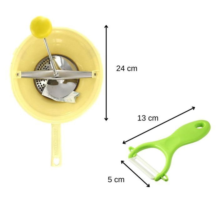 Fackelmann Ensemble éplucheur et moulin à légumes avec 3 disques Fackelmann Ensemble éplucheur et moulin à légumes avec 3 disques
